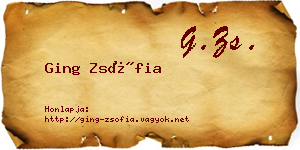 Ging Zsófia névjegykártya